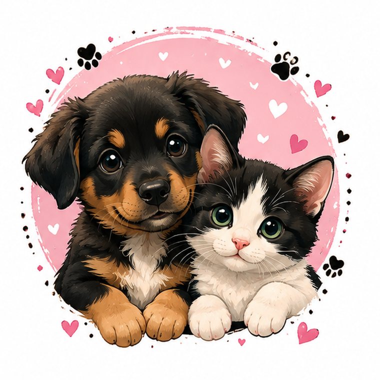 Ilustración de ejemplo del pack de 3 stickers