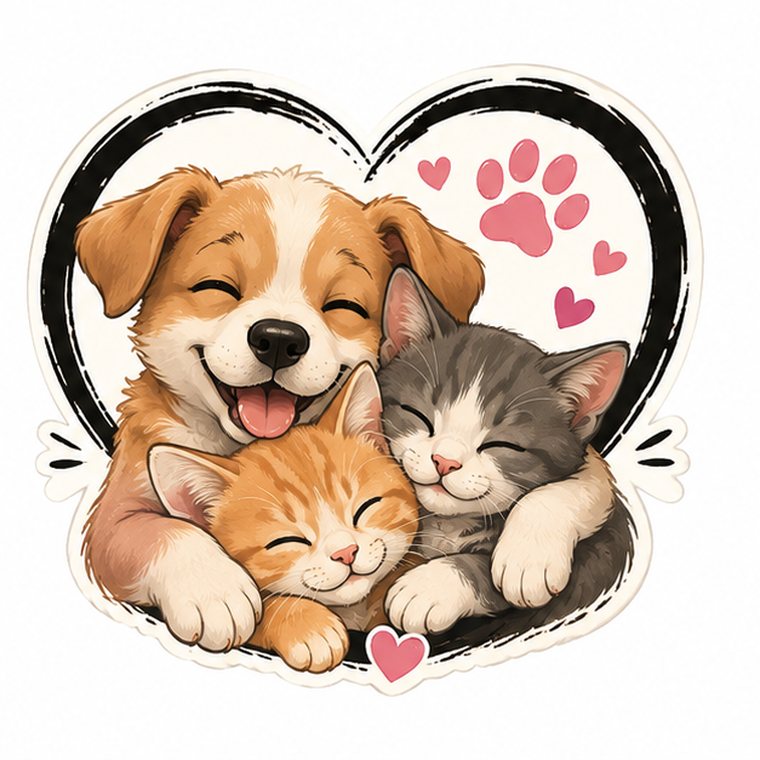 Ilustración de ejemplo del pack de 5 stickers